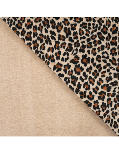 Polaire doudou imprimée, envers uni, panthère