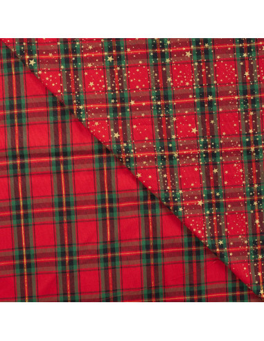 Jacquard de noël, étoiles dorées