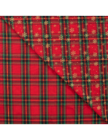 Jacquard de noël, flocons dorées