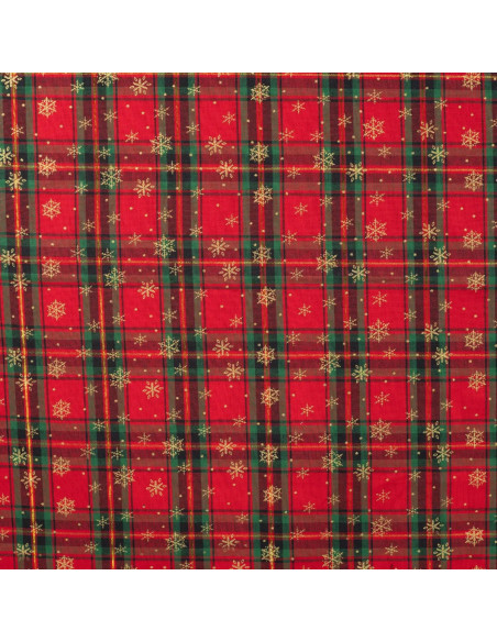 Jacquard de noël, flocons dorées