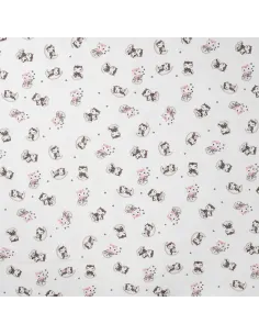 Tissu, Jersey de Coton Imprimé Chouettes, Ciel Nocturne, Laize 150 cm, Coton Stretch Oeko-Tex