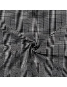 Toile bengaline stretch prince de Galles, noir 2