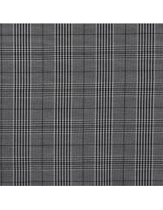 Toile bengaline stretch prince de Galles, noir