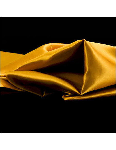 Tissu, Doublure Satin Unie, Doré, Laize 150 cm, 100% Polyester