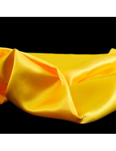 Tissu, Doublure Satinée Unie, Jaune Vif, Laize 150 cm, 100% Polyester