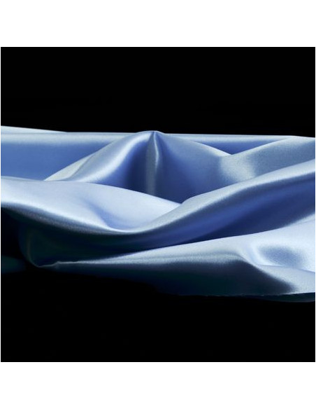 Tissu, Doublure Satin Unie, Bleu Ciel, Laize 150 cm, 100% Polyester