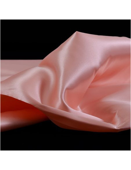 Tissu, Doublure Satin Unie, Rose, Laize 150 cm, 100% Polyester
