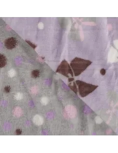 Tissu, Polaire Doudou Réversible, Papillons Rose & Pois, Laize 150 cm, 100% Polyester 2