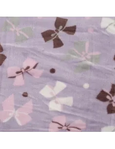 Tissu, Polaire Doudou Réversible, Papillons Rose & Pois, Laize 150 cm, 100% Polyester