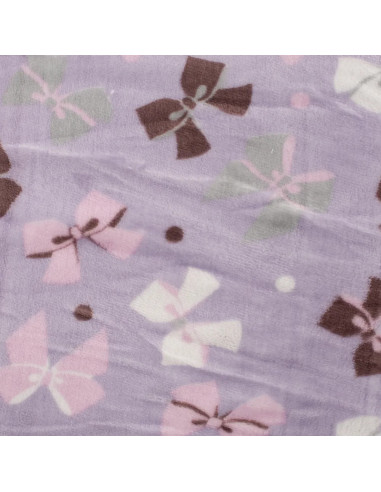 Tissu, Polaire Doudou Réversible, Papillons Rose & Pois, Laize 150 cm, 100% Polyester