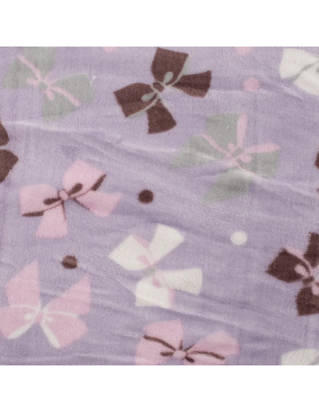 Tissu, Polaire Doudou Réversible, Papillons Rose & Pois, Laize 150 cm, 100% Polyester