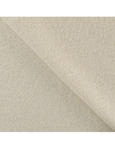 Tissu, Laine Bouillie Unie, Écru, Laize 140 cm, 100% Laine 400g/m²