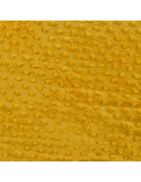 Tissu, Polaire Minky Pois Reliefs, Jaune Moutarde, Laize 150 cm, 100% Polyester 255g/m²