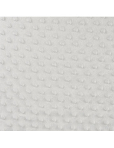 Tissu, Polaire Minky Pois Reliefs, Blanc, Laize 150 cm, 100% Polyester 255g/m²