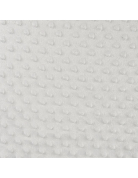 Tissu, Polaire Minky Pois Reliefs, Blanc, Laize 150 cm, 100% Polyester 255g/m²