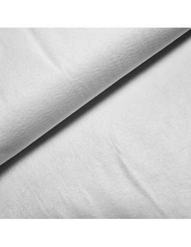 Tissu, Feutrine Unie, Blanc Pur, Laize 180 cm, 100% Polyester
