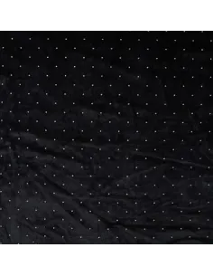 Tissu, Velours, Points Argentés, Noir, Laize 155 cm, 95% Polyester 5% Élasthanne 225g/m²