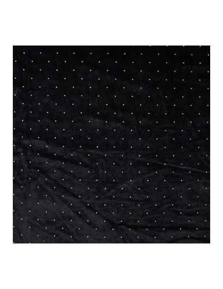 Tissu, Velours, Points Argentés, Noir, Laize 155 cm, 95% Polyester 5% Élasthanne 225g/m²