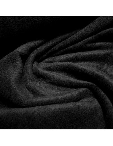 Tissu, Polaire Unie, Noir Intense, Laize 150 cm, 100% Polyester