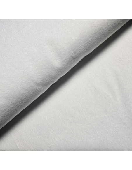 Tissu, Polaire Unie, Blanc Pur, Laize 150 cm, 100% Polyester