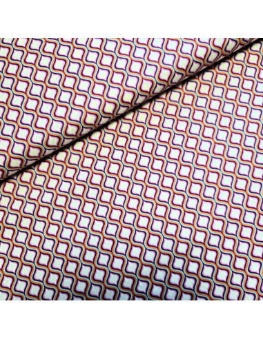 Tissu, Popeline de Coton, Motifs Géométriques, Laize 150 cm, 100% Coton 160g/m²