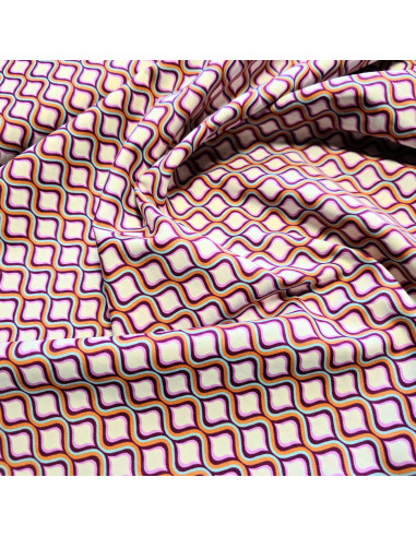 Tissu, Popeline de Coton, Motifs Géométriques, Laize 150 cm, 100% Coton 160g/m²