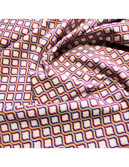 Tissu, Popeline de Coton, Motifs Géométriques, Laize 150 cm, 100% Coton 160g/m²