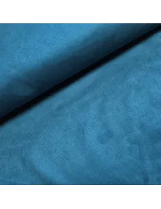 Tissu, Suédine Scuba Unie, Bleu Paon, Laize 150 cm, 95% Polyester 5% Spandex