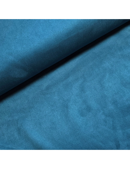 Tissu, Suédine Scuba Unie, Bleu Paon, Laize 150 cm, 95% Polyester 5% Spandex