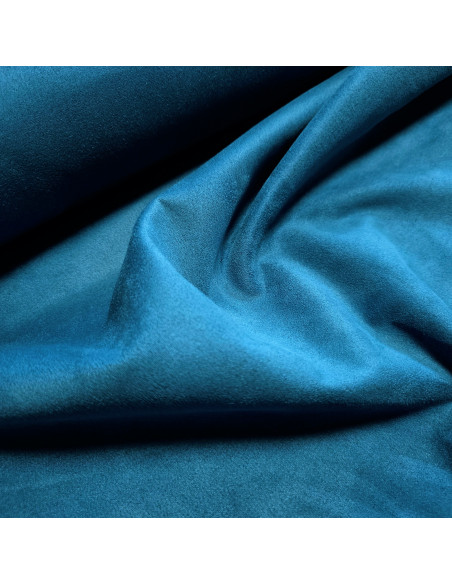 Tissu, Suédine Scuba Unie, Bleu Paon, Laize 150 cm, 95% Polyester 5% Spandex
