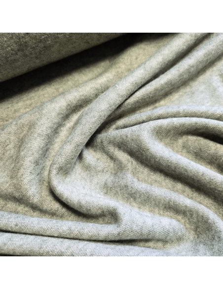 Jersey maille, uni, vert kaki