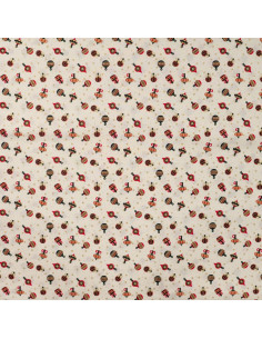 Coton de noël, ornements, écru