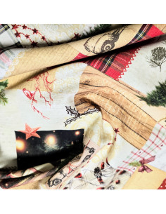 Tissu, Demi-Natté Imprimé Noël, Multicolore, Laize 140 cm, 100% Coton 205g/m² 2