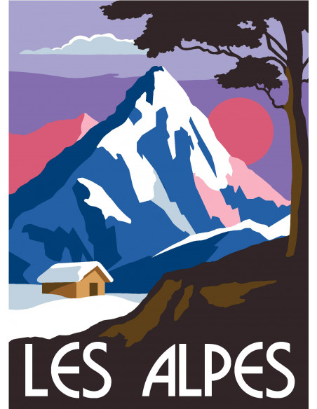 Canevas 30 x 40 cm - Les Alpes