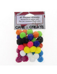 Pompon décoratifs, 2cm, couleurs vives