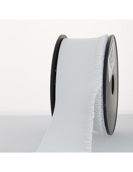 Élastique jupette côtelé, 60mm, blanc