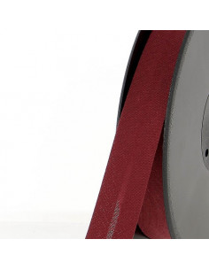 Biais tout textile, polycoton, 40mm, bordeaux