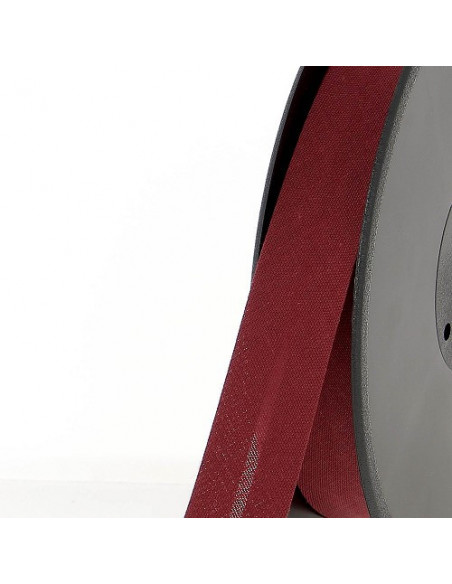 Biais tout textile, polycoton, 40mm, bordeaux