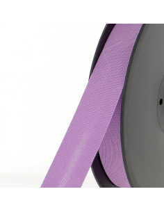 Biais tout textile, polycoton, 20mm, mauve