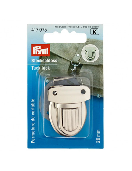 Fermeture de cartable, 26mm, argent