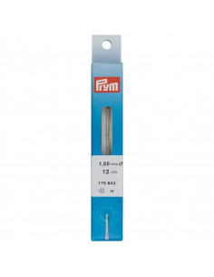 Crochets pour soie/coton sans manche, 0,60mm, argenté