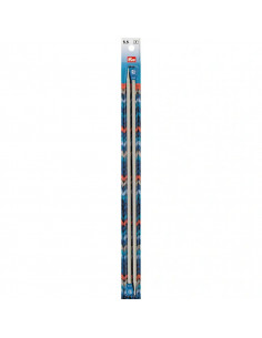 Aiguilles à tricoter à boule, aluminium, 35cm, Ø5,5mm, gris