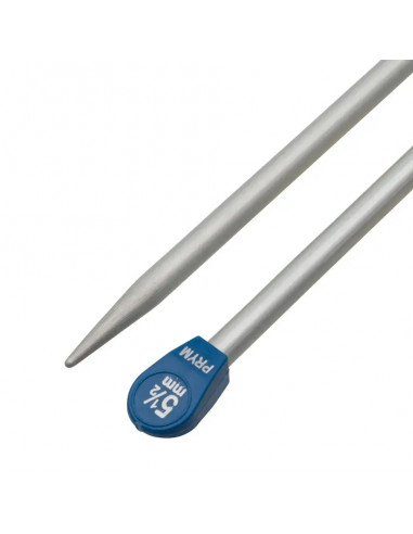 Aiguilles à tricoter à boule, aluminium, 40cm, Ø5,5mm, gris