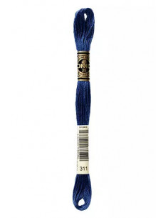 Fil à broder, Mouliné Spécial DMC Art 117, 100% Coton à longues fibres, double mercerisation, 8 m, Bleu polaire foncé (311)
