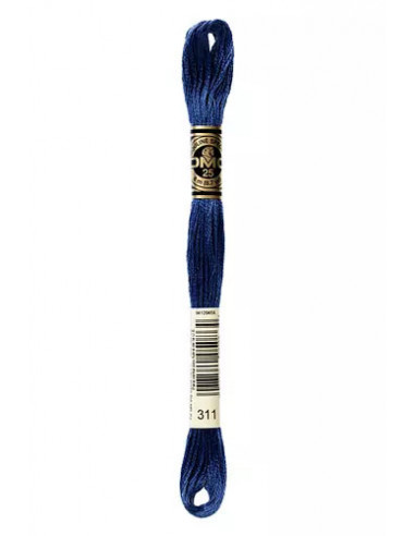 Fil à broder, Mouliné Spécial DMC Art 117, 100% Coton à longues fibres, double mercerisation, 8 m, Bleu polaire foncé (311)
