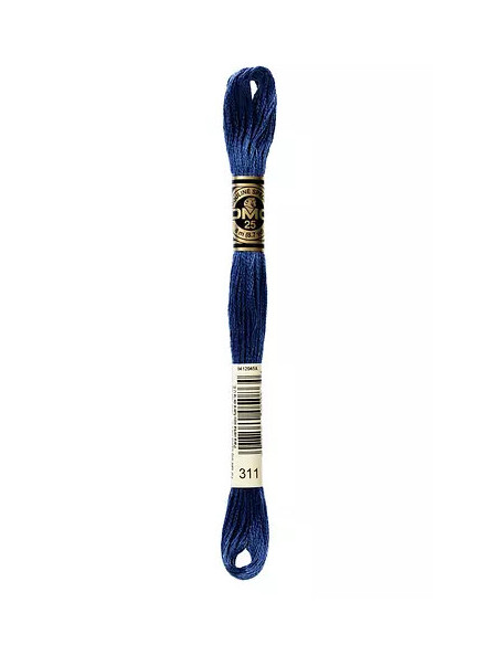 Fil à broder, Mouliné Spécial DMC Art 117, 100% Coton à longues fibres, double mercerisation, 8 m, Bleu polaire foncé (311)