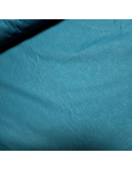 Tissu, Cretonne de Coton Unie, Bleu Pétrole, Laize 150 cm, 100% Coton 150g/m²