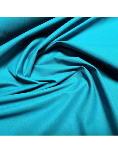 Tissu, Cretonne de Coton Unie, Bleu Turquoise, Laize 150 cm, 100% Coton 150g/m²