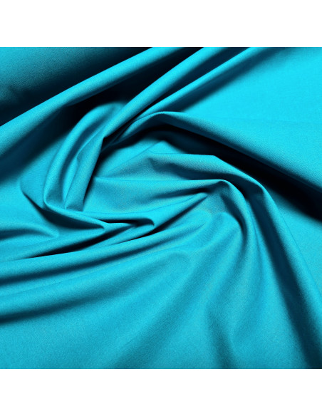 Tissu, Cretonne de Coton Unie, Bleu Turquoise, Laize 150 cm, 100% Coton 150g/m²