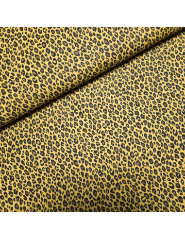 Tissu, Cretonne de Coton, Motif Fauve Savane, Tons Fauves, Laize 150 cm, 100% Coton